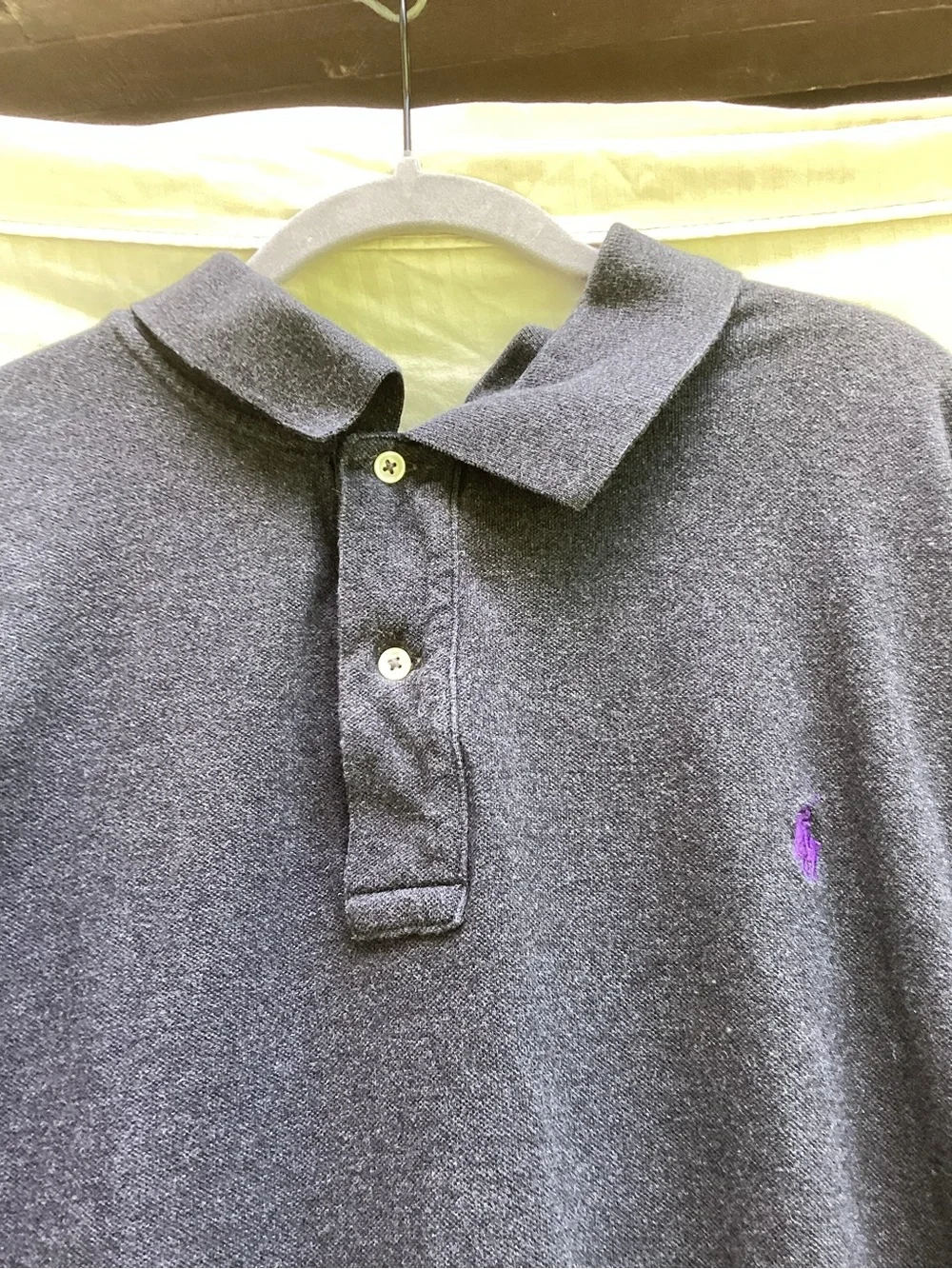 Ralph Lauren Charcoal Gray Polo with Purple Pony, size 3X